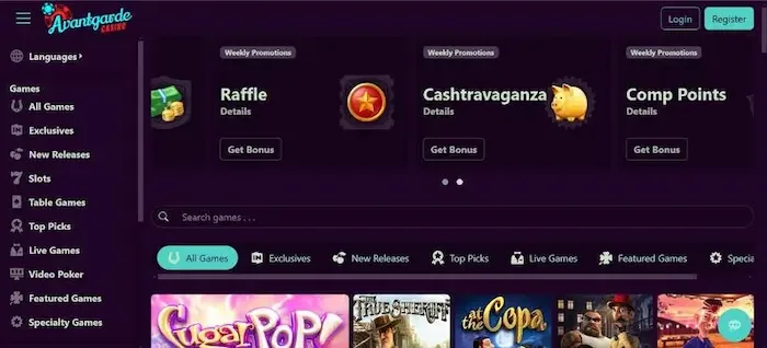 Avantgarde Casino — Dentro Avantgarde Casino: screenshot 1